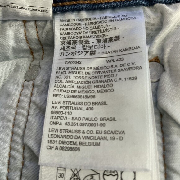 Levi's Premium 501 Jeans Blue Chewed Hem Skinny 24 - Picture 14 of 16